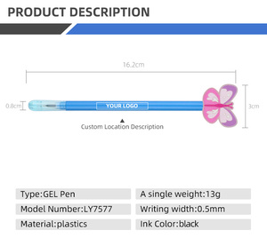 Penna Gel in Plastica Personalizzabile con Logo, Penna Giocattolo 0.5mm Colori Vivaci (Viola Bianco Verde) Stampa UV Penna Novità per Scrittura Cancelleria per Bambini - Product Image 5