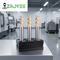 Fraiseuses en carbure de tungstène ZROYEE, 4 cannelures, revêtement TiAlN, haute rigidité, résistance à la chaleur 65HRC, modèle personnalisable OEM HMG
