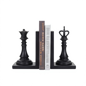 Sujetalibros Decorativos Modernos de Metal Negro con Textura Fundida para Librería, Oficina, Escritorio, Artículo Decorativo al por Mayor - Product Image 1