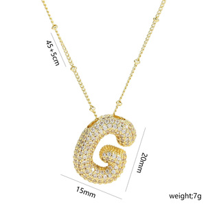 Lusso nuovo inglese <span class=keywords><strong>lettera</strong></span> <span class=keywords><strong>G</strong></span> cristallo zircone oro placcato in acciaio inox collane alla moda girocollo femminile gioielli a catena per regalo - Product Image 2