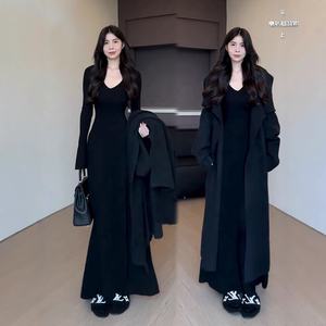 เดรสยาวเอวสูงสไตล์ฝรั่งเศสสำหรับผู้หญิงเดรสสะโพกเข้ารูปแฟชั่นใหม่ฤดูใบไม้ร่วงและฤดูหนาว - Product Image 4