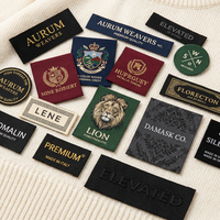 Étiquette tissée personnalisée OEM pour vêtements, avec logo privé, pliée en bout, imprimée, pour l'entretien des vêtements, marque personnalisée