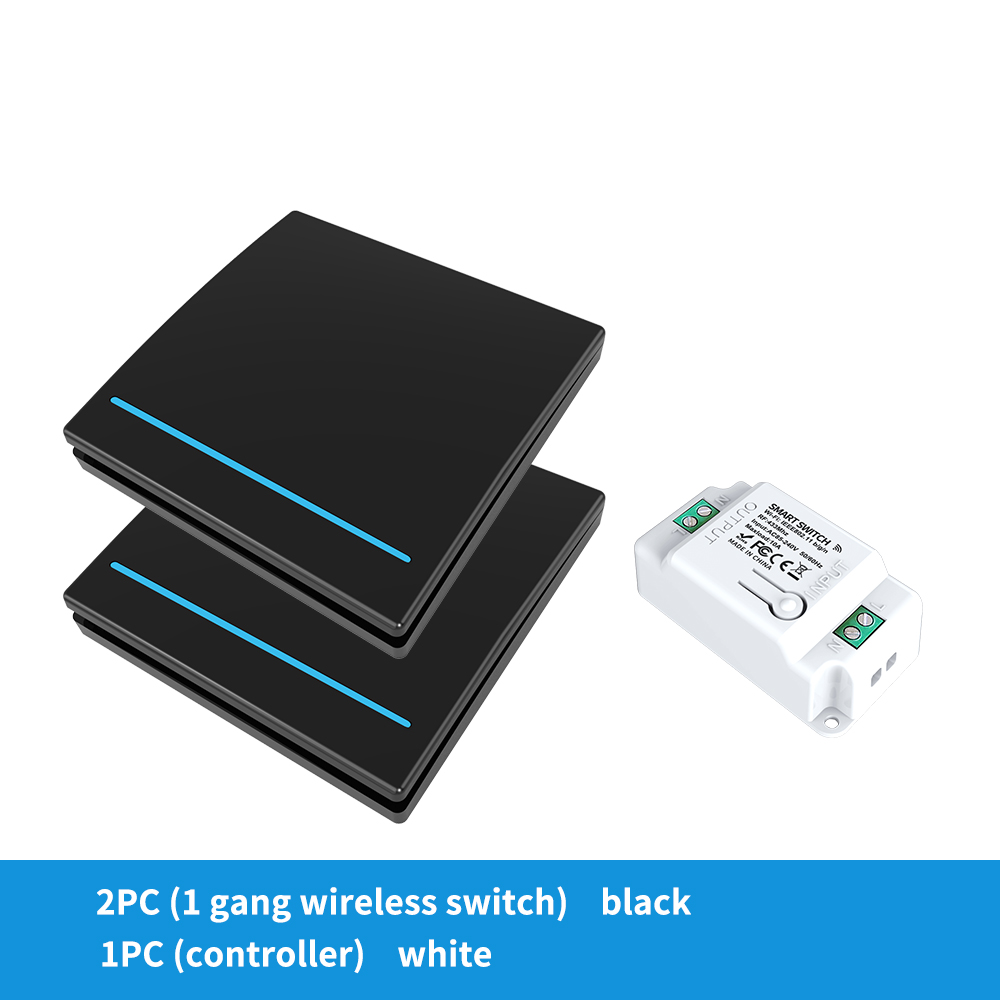 Negro 2 x interruptor unipolar + 1 x controlador