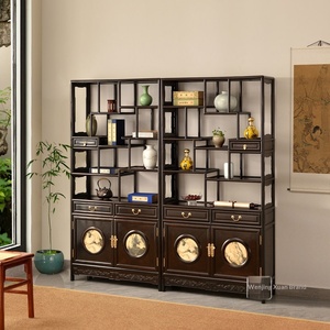 Redwood Ziguang Sandalwood Ming and Qing Classical Jiangsu <b>Antique</b> Tea Rack Display Cabinet Storage Shelf Bogu <b>Frame</b> Sand - Product Image 1