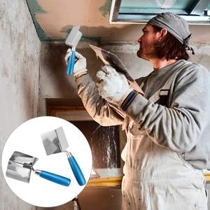 Stainless Steel <b>Putty</b> Knife with Blue <b>Plastic</b> Handle for Drywall Smoothing and Cornering - Product Image 6