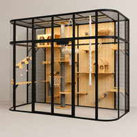 Villa pour chat à cadre arqué complet avec porte verrouillable et coins arrondis, conception personnalisée avec logo privé, pour les fournitures pour animaux de compagnie, destinée aux commandes en gros pour les boutiques hors ligne