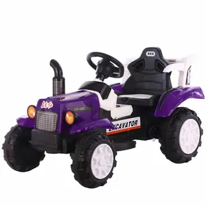 Vente en gros de voitures autoportées excavatrices de haute qualité pour enfants jouets pour enfants tracteur 12V voiture-jouet