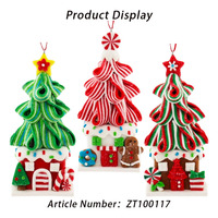 Décoration de table en argile, sapin de Noël, maison en pain d'épices, pour hôtel, café, fiançailles, restaurant, ornement