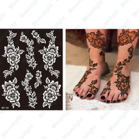 Pochoir de Tatouage au Henné Éphémère Personnalisé pour Dessin Floral Fabrication de Pochoirs de Tatouage au Henné pour Main Entière, Autocollant de Pochoirs au Henné Non Toxique