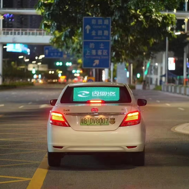 Full-color Taxi Advertising Screen 4G WiFi Control P2.6 Led Transparent Display Car Window Screen for Advertising