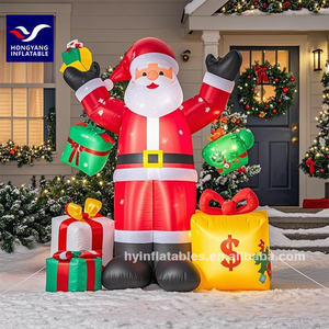 Tatil bahçesinde ekran için noel ağacı ve hediyeler ile açık şişme noel süslemeleri - Product Image 5