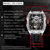Reloj de Pulsera Mecánico Automático de Lujo para Hombre PAGANI Design PD-YS018, Estilo Esqueleto, Zafiro, Acero Inoxidable, Nuevo y Moderno