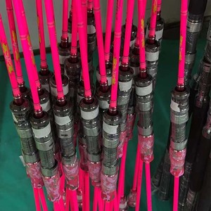 <span class=keywords><strong>Canne</strong></span> à pêche en carbone solide pour la pêche au jigging lent, <span class=keywords><strong>rose</strong></span> et verte, 1 section, camouflage coloré, pour lancer en hauteur - Product Image 2