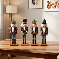 Ornamen Kayu 12 Inci Grosir dengan Senjata Instrumen Nutcracker untuk Dekorasi