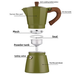 กาต้มกาแฟทรงแปดเหลี่ยมสไตล์ยุโรปคลาสสิกใหม่ ทำจากอลูมิเนียมอัลลอยด์ พร้อมฟังก์ชั่นโมก้าพอต ใช้ได้ทั้งแบบดริปและแบบโคลด์บรู - Product Image 4