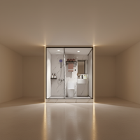 Unité de toilette intégrée avec cabine de douche, module de salle de bain modulaire pour bâtiment préfabriqué