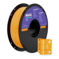 Filament d'impression 3D NAGA TPU 1,75 mm, filament TPU flexible à haute élasticité, bobine de 1 kg pour imprimante 3D FDM, orange