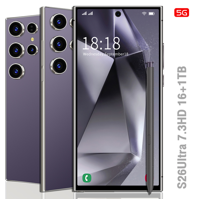 Hot Selling S26 ULTRA Original 7.3 Inch Dual Sim Unlocked Smart 5G Cell Mobile Android Phone Cheap Phones Smartphones