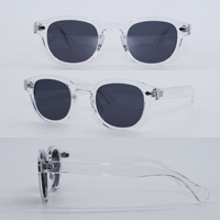 Prêt à expédier Nouvelle Arrivée Lunettes de soleil unisexes classiques vintage rétro, monture ronde couleur bonbon, verres bleus, personnalisables avec logo