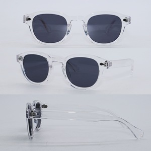 Listo para Enviar, Nuevo Modelo, Gafas de Sol Unisex Clásicas Vintage Retro, Color Caramelo, Montura Redonda Azul, Gafas de Sol con Logotipo Personalizado - Product Image 4