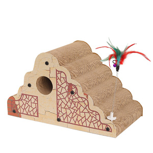 Bruce <b>Cat</b> Scratcher <b>Board</b> Thick Corrugated Cardboard Ladder With Tunnel And Teaser For <b>Cats</b> Indoor Play And Claw Care - Product Image 5