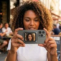 Écran d'affichage magnétique pour smartphone avec fonction selfie, moniteur de caméra arrière sans fil à latence nulle pour l'enregistrement de vlogs avec télécommande de déclenchement