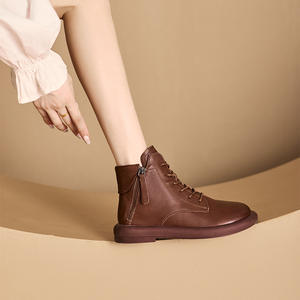 Botas de Mujer de Piel Auténtica Lavada, Estilo Coreano, con Cierre de Doble Cara, Transpirables, Otoño 2025 - Product Image 2