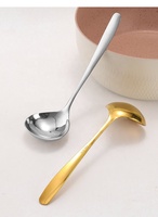Cuillère à soupe moderne écologique en acier inoxydable 304 de haute qualité, réutilisable, grande tête, manche long, ustensile de cuisine pour la maison