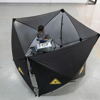 Tente d'extérieur, tissu en nylon imperméable durable de qualité industrielle, carré, quatre saisons, avec protection laser et armature droite