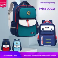 Tas punggung lunak anak-anak, ransel Sekolah Dasar Softback tahan Air uniseks, sabuk bantalan udara, penutup ritsleting, kanvas kelas 20L 1-6