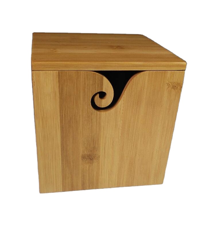 Customized fancy wooden bamboo case storage box with lid