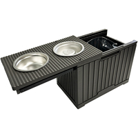 Station d'alimentation pour animaux de compagnie durable et anti-déversement avec 2 bols