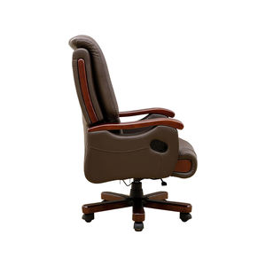 Chaise de bureau en cuir véritable de couleur marron, chaise de direction de luxe, chaise de travail ergonomique pour ordinateur, moderne - Product Image 3