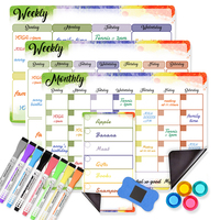 Tableau magnétique blanc pour enfants calendrier mensuel effaçable à sec calendrier hebdomadaire personnalisé pour réfrigérateur calendrier magnétique pour réfrigérateur