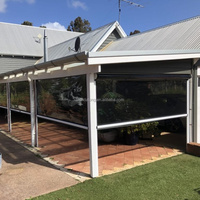 Persianas Enrollables Motorizadas de Aluminio y PVC 0.8, Impermeables y Resistentes al Viento, Persianas Enrollables para Exteriores de Tamaño Personalizado para Patio, Balcón y Gazebo