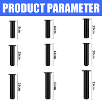 Pieds de meubles en aluminium robustes réglables OEM en gros, taille personnalisée, noirs, minimalistes, pour canapé, armoire, hôpital, cuisine