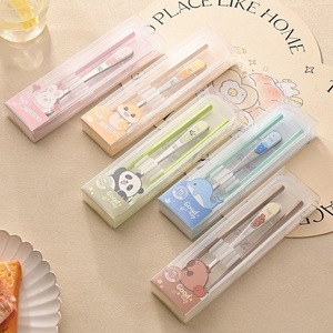 Hot Sale 304 Stainless Steel Portable Birthday Flatware <strong>Childrens</strong> Student Spoon Fork Chopsticks <strong>Cutlery</strong> <strong>Set</strong> Creative Cute - Product Image 1
