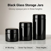 Pot en verre noir anti-UV et anti-odeur de 100 ml, à l'épreuve des enfants, petit récipient hermétique pour cosmétiques avec couvercle en PP noir