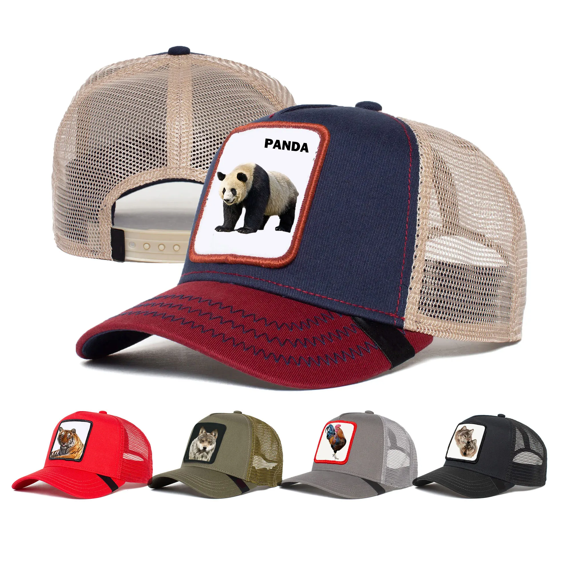 New Original Animal Verão Trucker Cap Malha Snapback Hip Hop Chapéus Para Homens Bordados Pai Boné De Beisebol