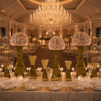 Support de fleurs de mariage en acier inoxydable miroir de luxe, en forme de sablier, en métal argenté et doré, pour centre de table de mariage