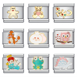 อุปกรณ์เสริม DIY น่ารัก การ์ตูนเคลือบเงา ยางยืดทำมือ ชาร์มสไตล์อิตาลี สแตนเลสสตีล เครื่องประดับแฟชั่น สร้อยข้อมือ ขายส่ง - Product Image 1