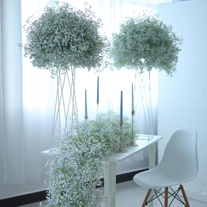 Arrangement personnalisé de roses artificielles blanches et roses en soie, grandes boules de fleurs romantiques, décorations de centre de table pour mariage - Product Image 5