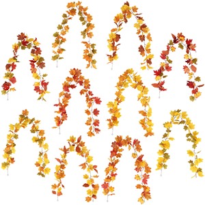 Halloween Ranken-Hängedekoration Künstliche Seiden-Ahornblätter Wandbehänge Weihnachtskränze Hochzeits-Heimdekoration Requisiten Großhandel - Product Image 2