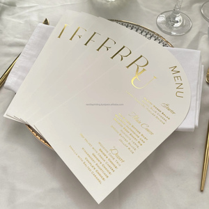 Feuille d'or élégante estampage de cartes de menu découpées à l'emporte-pièce impression offset avec gaufrage de papier fantaisie pour les invitations de fête de carte de voeux - Product Image 5
