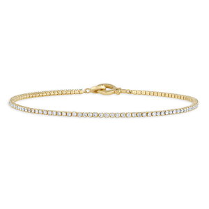 Gemnel fashion jewelry <span class=keywords><strong>bracciale</strong></span> cz a catena <span class=keywords><strong>sottile</strong></span> da tennis in argento placcato <span class=keywords><strong>oro</strong></span> 18 carati 925 - Product Image 1
