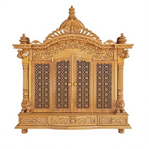 Premium Quality Teak Wood Hindu Pooja Mandir with Doors Hot Selling Wooden Temple For Pooja Room For Home Decor - Product Image 3