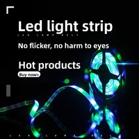 Bande lumineuse LED 12V 2835 SMD LED RGB avec télécommande IR 24 touches et adaptateur pour rétroéclairage TV, bande LED flexible