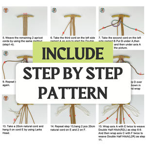 Hand DIY Woven Leaf Tapestry <strong>Macrame</strong> <strong>Kit</strong> with Tutorial <strong>for</strong> <strong>Beginners</strong> Wholesale Crafts Woven <strong>Kit</strong> <strong>for</strong> Home Decoration Wall Hanging - Product Image 6