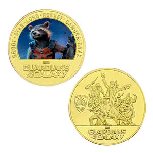 7 Pièces de monnaie commémoratives en or de la série Marvel des Gardiens de la Galaxie, films américains, objets de collection - Product Image 5