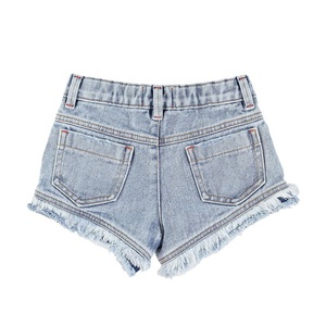 2023 Novo estilo meninas borla jean shorts de moda infantil verão shorts macios confortáveis shorts jeans para meninas